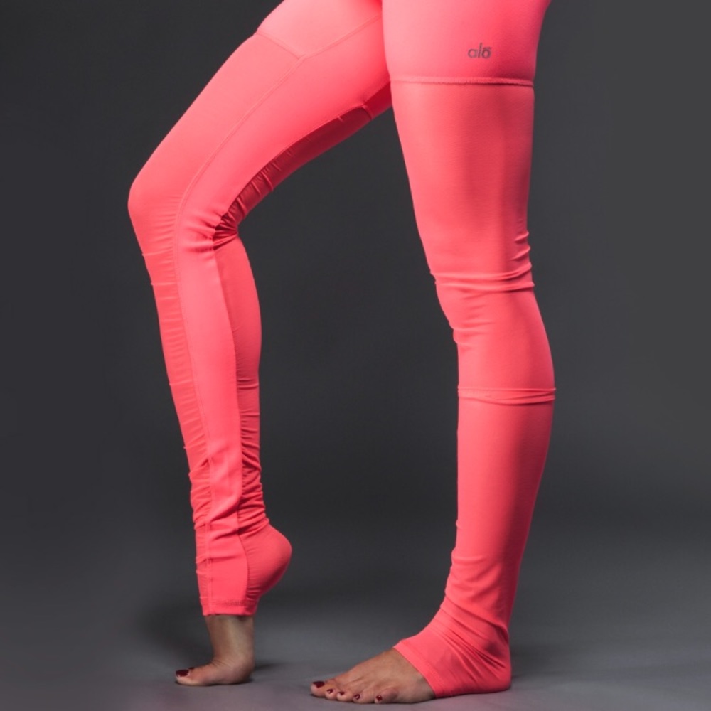 Alo Yoga Mesh Goddess Leggings in Neon Azalea